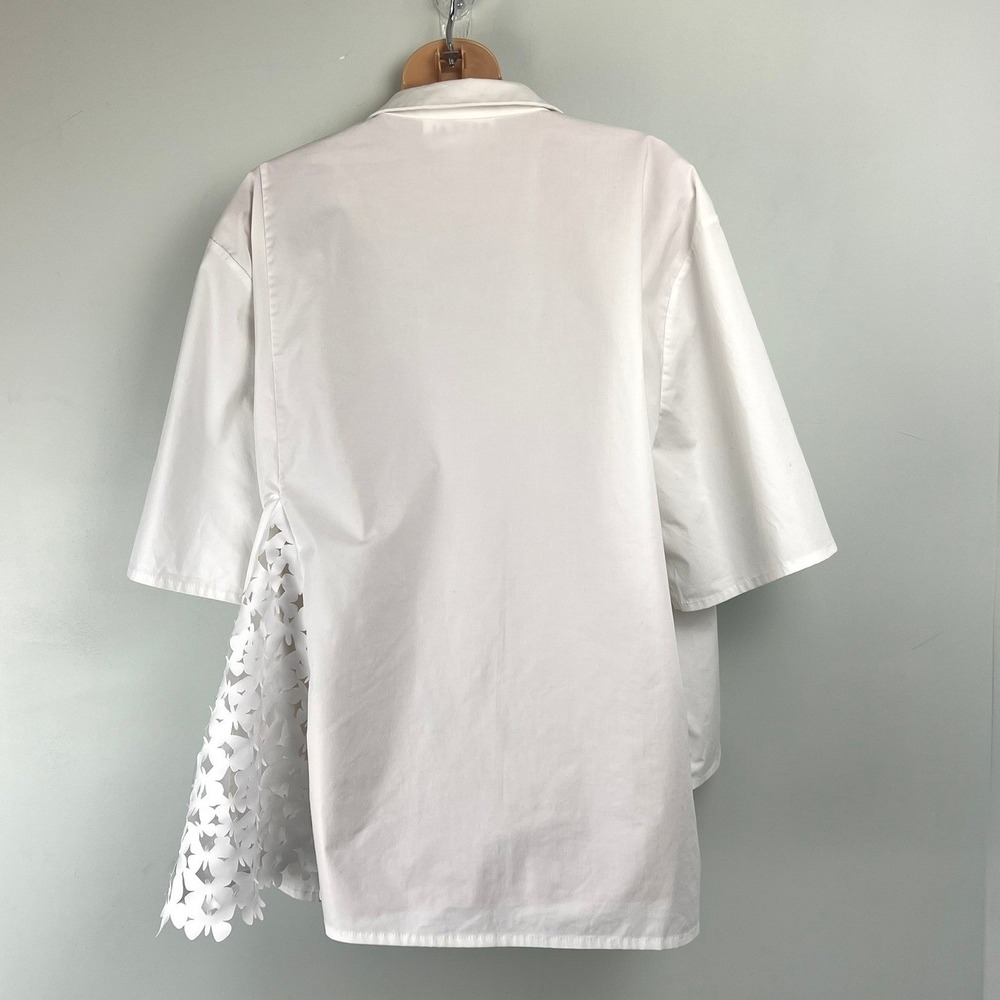 Paskal Atlas Laser Cut Butterfly Asymmetric Oversized Shirt Womens L Avant-garde - Picture 7 of 12